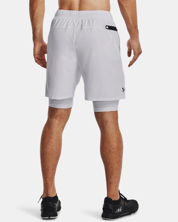 Men's UA Woven 2-in-1 Shorts, White, pdpMainDesktop image number 1